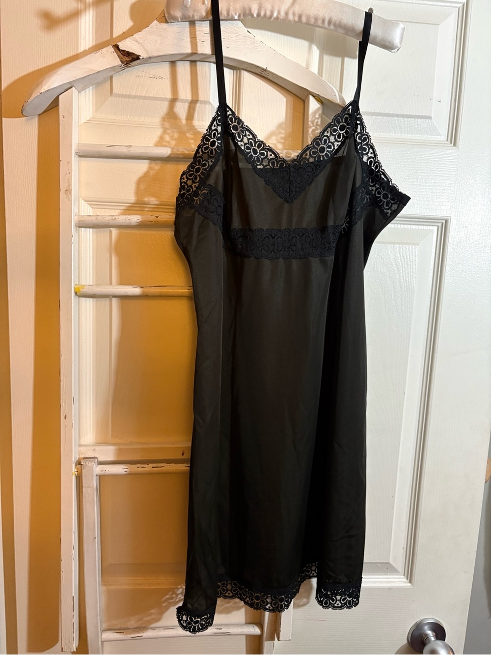 Vintage Black Lace-Trim Slip Dress - Women Intimates & Sleepwear